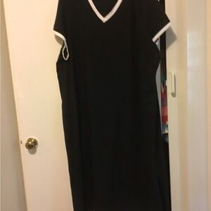 Calvin Klein Black Maxi Dress with White Trim